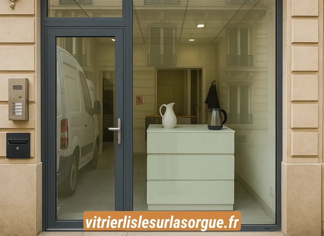 Façade vitrine de magasin en aluminium sur mesure à L'Isle-sur-la-Sorgue
